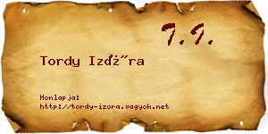 Tordy Izóra névjegykártya